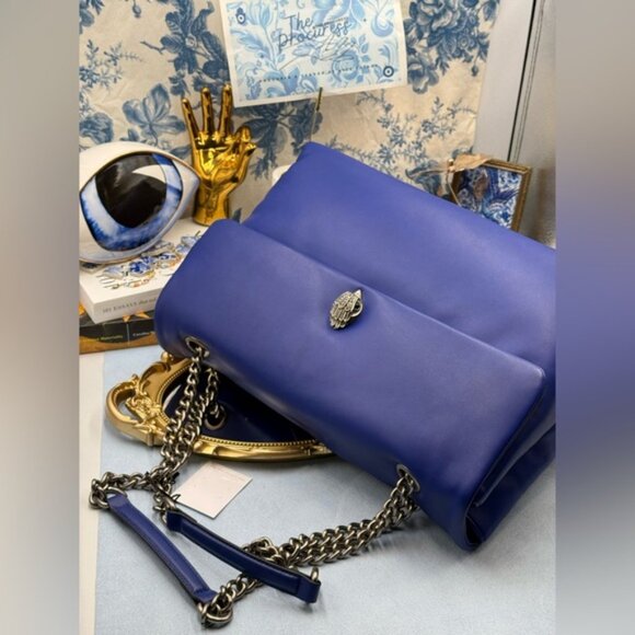 🆕 KURT GEIGER LONDON 🧿 NWT XXL Kew Leather Bag, Deep Blue - Picture 9 of 15
